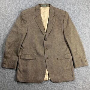Lauren Ralph Lauren Blazer Men's 44L Brown 3 Buttons Jacket 100%‎ Wool Adults
